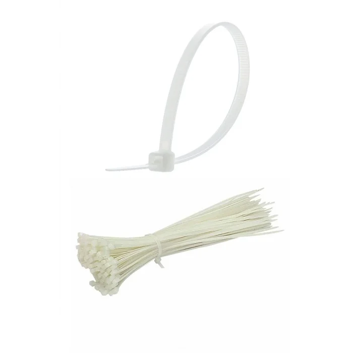 BUĞZ 100 Adet Plastik Cırt Kelepçe Kablo Bağı Kablo Düzenleyici-4.8 X 380 MM