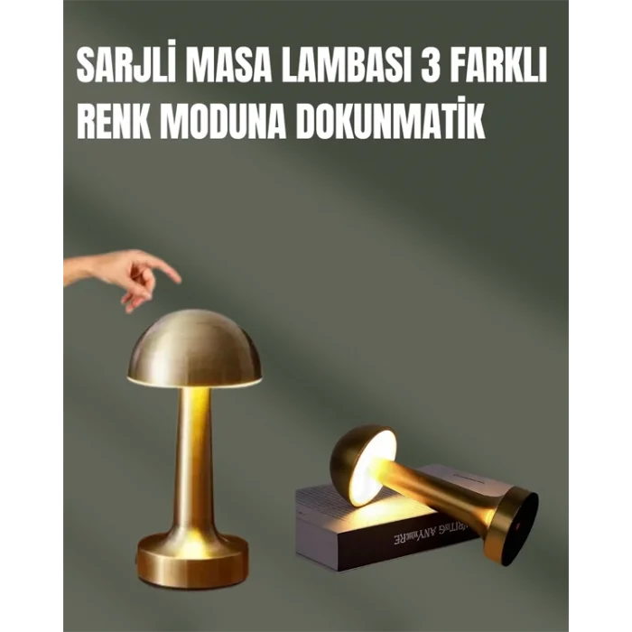  %100 Kademeli Ayarlanabilir Işık – USB Şarjlı Masa Lambası