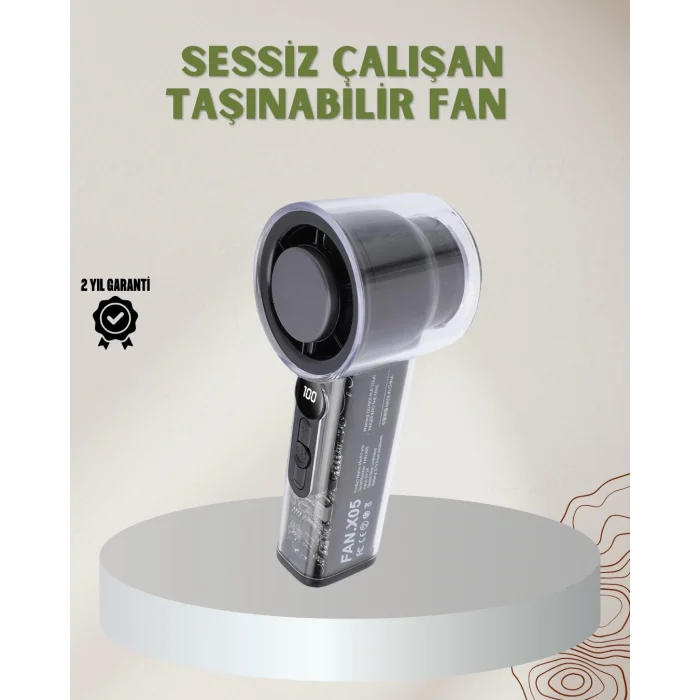  100 Kademeli Ayarlanabilir Mini Fan | Dijital Ekranlı Serinletici