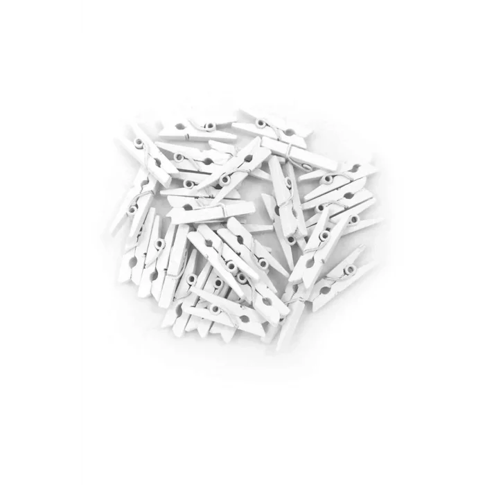 BUĞZ 100lü Beyaz Ahşap Mandal 2.5cm (10lu Paket-1000 Adet)