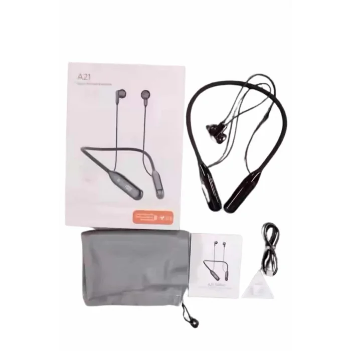  100 Saat Kablolu Boyun Askılı Dijital Göstergeli Bluetooth Kulaklığı