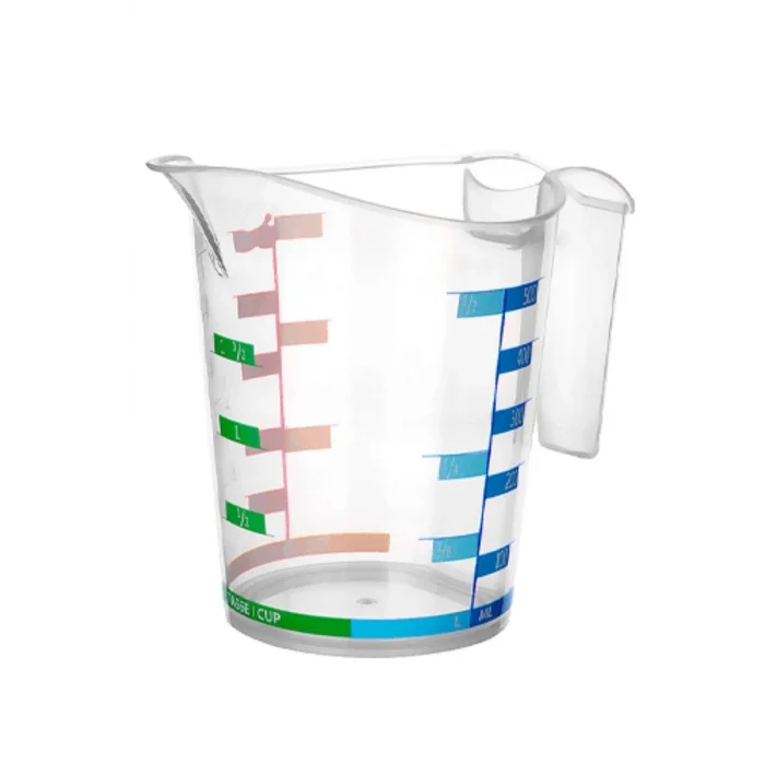 BUĞZ 1000 Ml Renkli Dereceli Sert Plastik Mutfak Ölçü Kabı Bx40