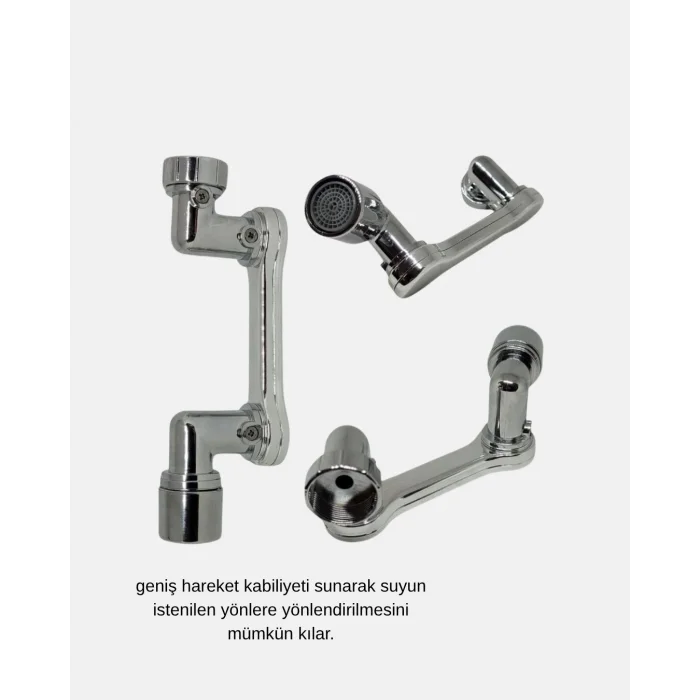 BUĞZ 1080° Dönebilen Musluk Ucu – Su Tasarruflu, Esnek ve 360° Çift Eksenli Başlık (Kopya)