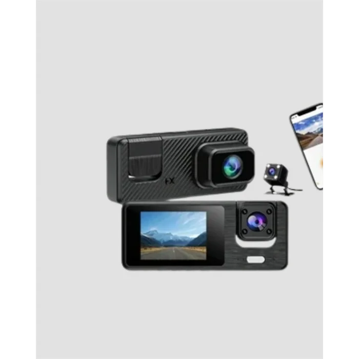 BUĞZ 1080P 3 Kameralı Araç DVR – Döngü Kayıt ve Geri Görüş Özellikli - Lisinya