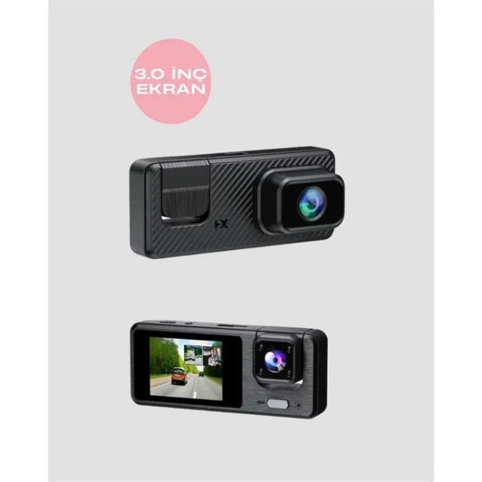 BUĞZ 1080P 3 Kameralı Araç DVR -Q301 - Lisinya