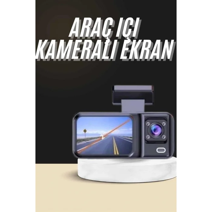 BUĞZ 1080p Sürüş Kaydedici 2 İnç Araç Araba Ön İç Arka DVR IPS Ekran