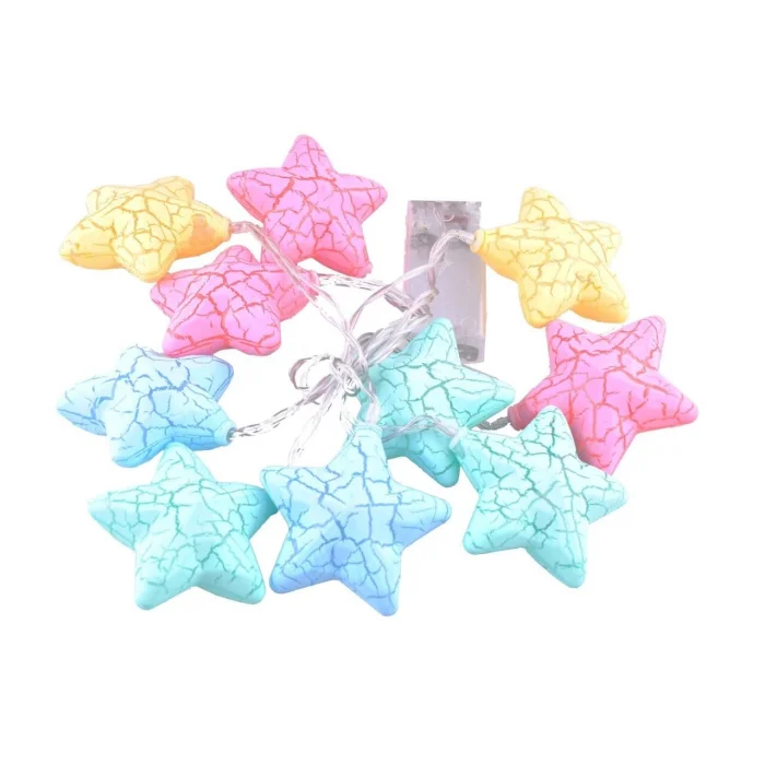 BUĞZ 10lu Renkli Yıldız Şeklinde Dolama Led 1,5 Metre