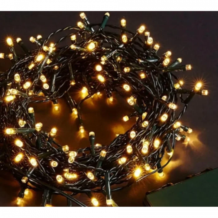 BUĞZ 10m 100 Led Boncuk Lamba Gün Işığı Siyah Kablo