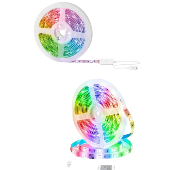 BUĞZ 10M Şerit Led İç Mekan Renkli Rgb Şerit Led Kumandalı