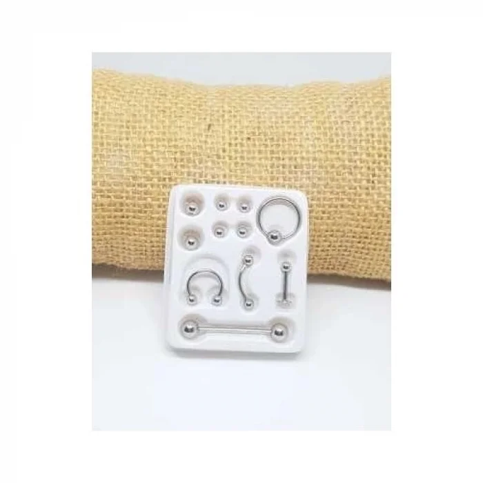 BUĞZ 11 Parça Piercing (cerrahi Çelik) ve Piercing Topu Seti Piirsing ( BUĞZ )