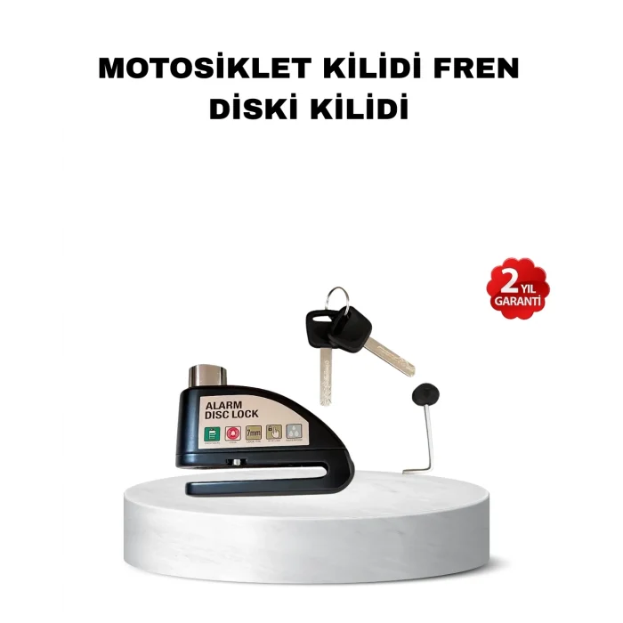 BUĞZ 110 dB Alarmlı Disk Fren Kilidi Su Geçirmez Çelik Gövde Motosiklet Güvenlik