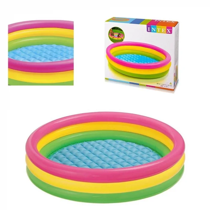 BUĞZ 114x25 3 Boğumlu Renkli Altı Şişme Çocuk Oyun Havuzu