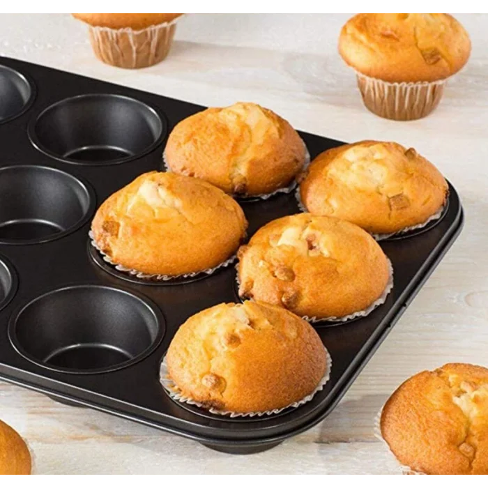 BUĞZ 12 Bölmeli Metal Yapışmaz Muffin Kek Kalıbı