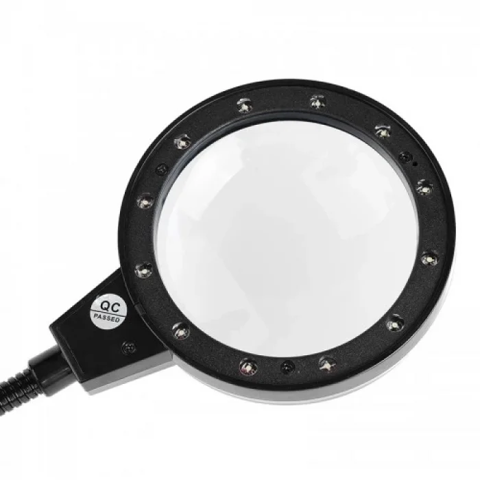 BUĞZ 12 Led Clipslı Işıklı Büyüteç,işıklı Masa Lambası Çalışma Lambası