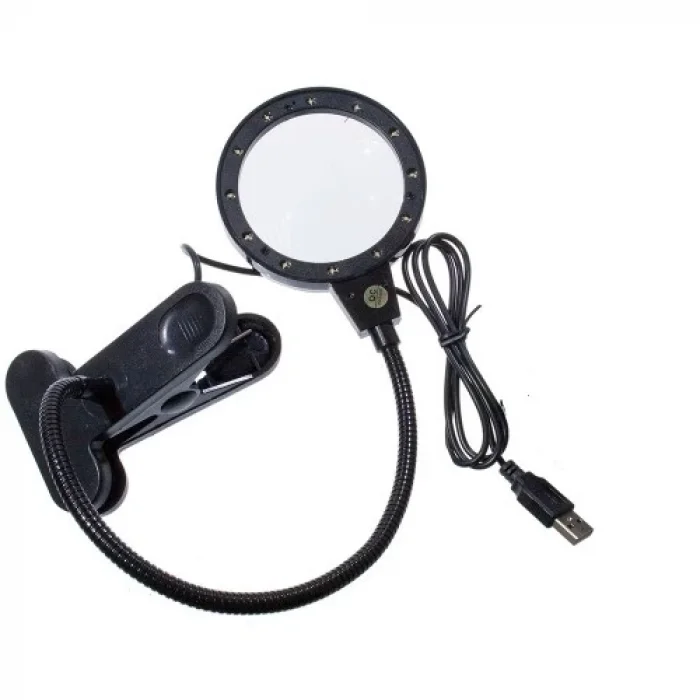 BUĞZ 12 Led Clipslı Işıklı Büyüteç,işıklı Masa Lambası Çalışma Lambası - BUĞZ