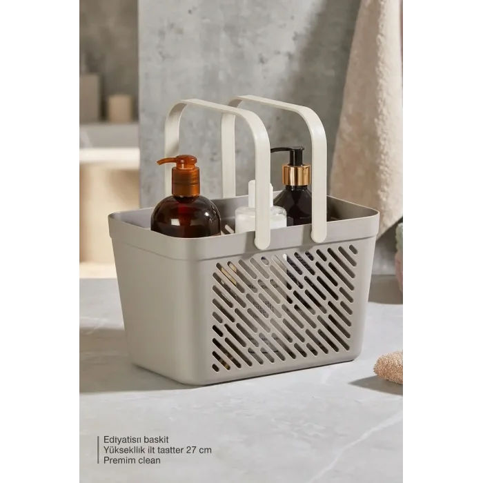 BUĞZ 12li Gri Çok Amaçlı Kulplu Sepet Mutfak Banyo Organizer Ekonomik Set