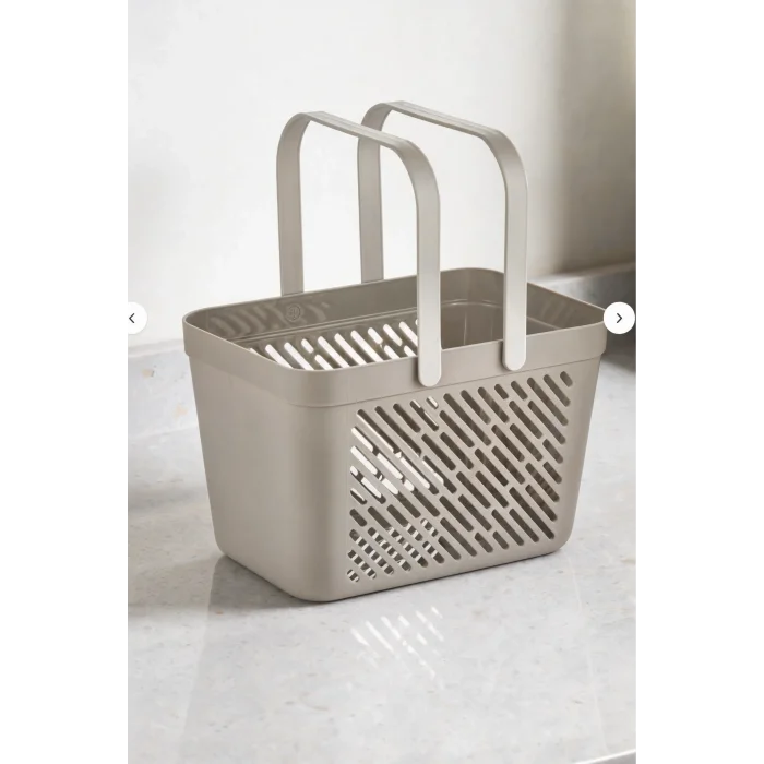 BUĞZ 12li Gri Çok Amaçlı Kulplu Sepet Mutfak Banyo Organizer Ekonomik Set