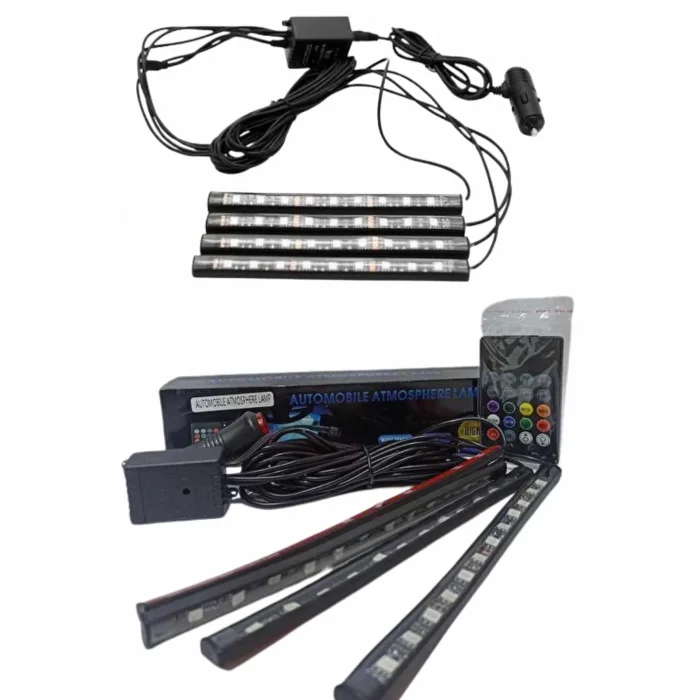  12Lİ Şerit Led Işık RGB Sese ve Müziğe Duyarlı Araç İçi Ayak Altı