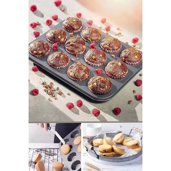  12li Yanmaz Yapışmaz Muffin Kek Kalıbı