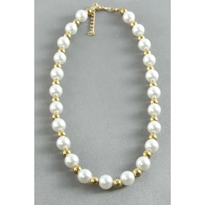 BUĞZ 12 mm İnci Metal Kolye