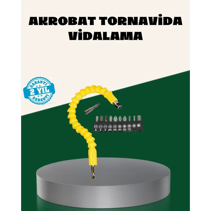 BUĞZ 12 Parça Akrobat Bits Seti Çok Amaçlı Vidalama Dayanıklı Çelik