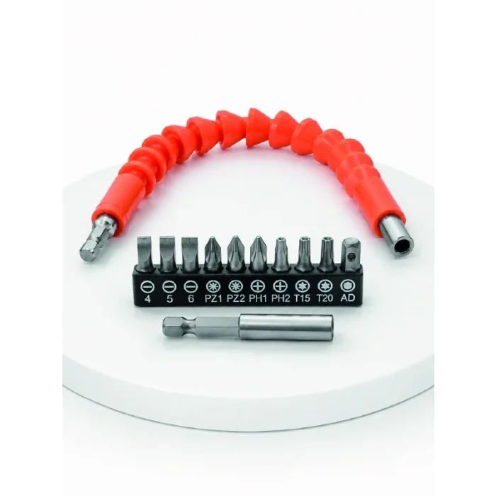 BUĞZ 12 Parça Esnek Bits Uç Seti 300 mm Esnek Şaftlı Tornavida Uç Seti