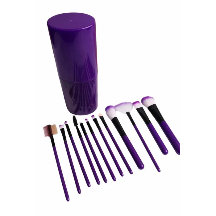  12 Parça Makyaj Fırça Seti Profesyonel Fondöten Allık Far Kontür Fırçası