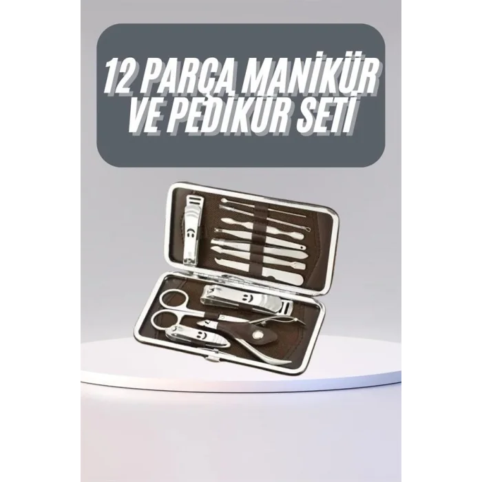 BUĞZ 12 Parça Manikür Pedikür Seti Tırnak Bakımı Nasır Temizleme El Ayak Bakımı