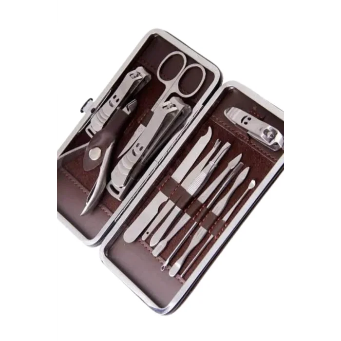  12 Parça Manikür Pedikür Seti Tırnak Bakımı Nasır Temizleme El Ayak Bakımı