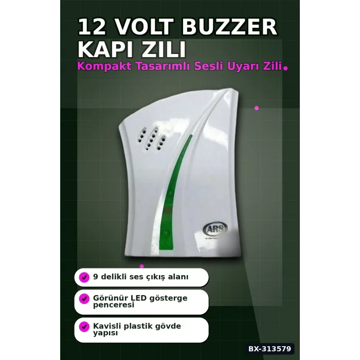 BUĞZ 12 Volt Buzzer Sesli Kapı Zili Bx40 Tekli Paket - Düşük Voltajlı Kapı Zili BX-313579