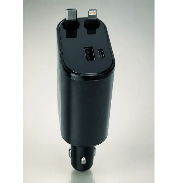 BUĞZ 120W Hızlı Şarj Destekli 4ü 1 Arada Araç Şarj Cihazı Type-C, Lightning, USB ve USB-C Çıkışlı - BUĞZ