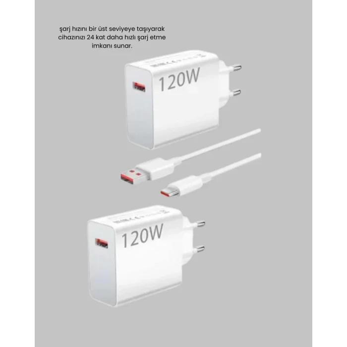 BUĞZ 120W Ultra Hızlı Şarj Adaptörü USB-C Destekli Güçlü Şarj Teknolojisi - Lisinya