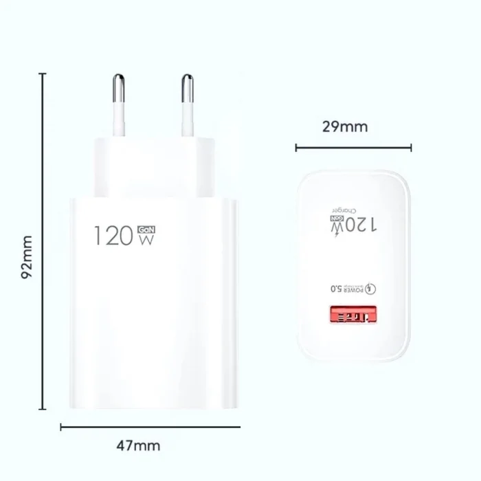  120w Usb Hızlı Type C Uçlu Kablolu Şarj Aleti