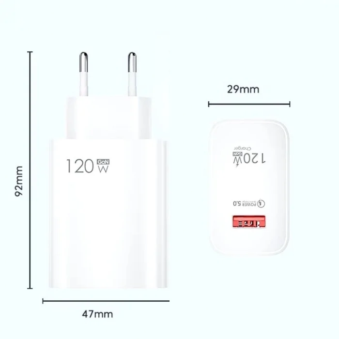 BUĞZ 120w Usb Hızlı Type C Uçlu Kablolu Şarj Aleti Bx40