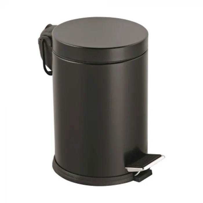 BUĞZ 12lt Siyah Pedallı Metal Çöp Kovası Bx40