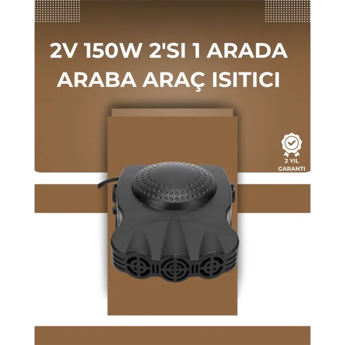  12V Araç Fanı & Isıtıcı | Ön Cam Buzu Çözücü, 360° Ayarlanabilir Başlık, Anında Sıcaklık