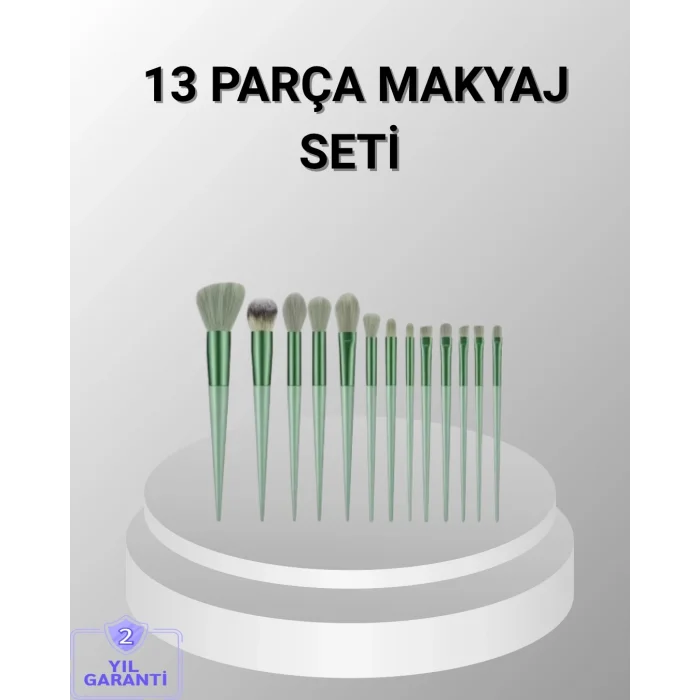 BUĞZ 13 Parça Makyaj Fırça Seti – Ergonomik, Dökülme Yapmayan, Taşınabilir