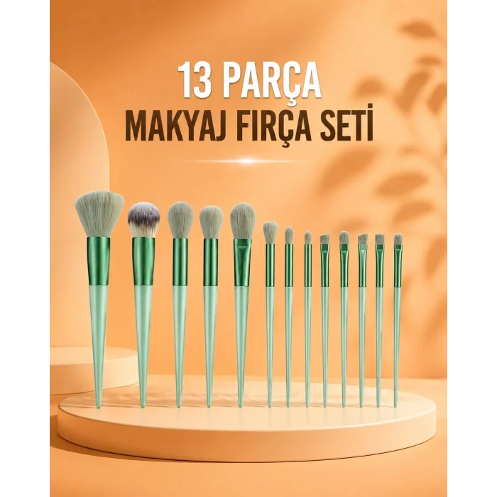 BUĞZ 13 Parça Makyaj Fırça Seti Far Fırçası Allık Fırçası Yumuşak Uçlu
