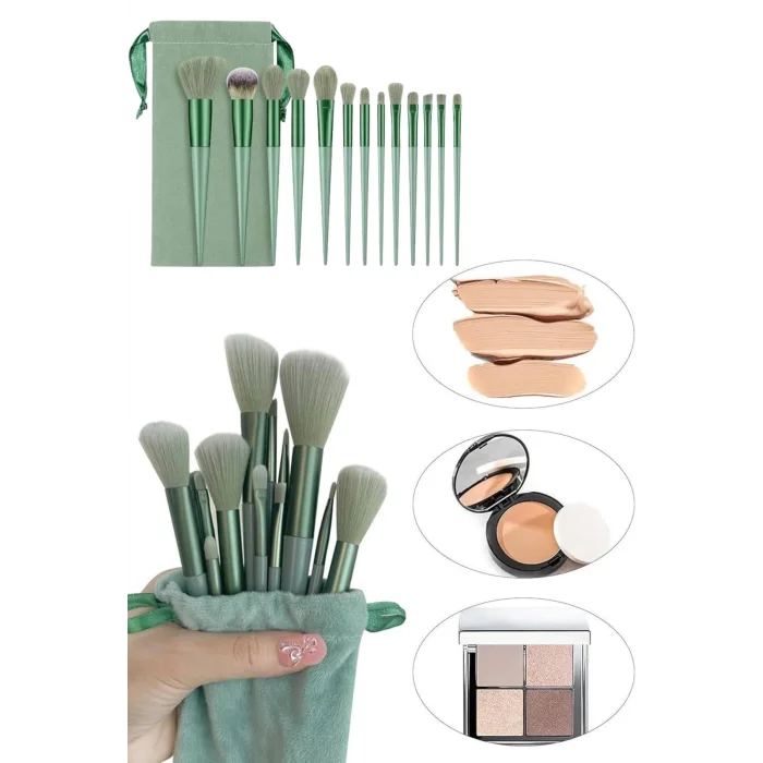  13 Parça Makyaj Fırça Seti Far Fırçası Allık Fırçası Yumuşak Uçlu