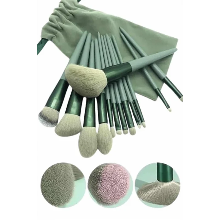  13 Parça Taşınabilir Kılıflı Profesyonel Makyaj Fırça Seti Pudra Allık Fondöten Fırçası