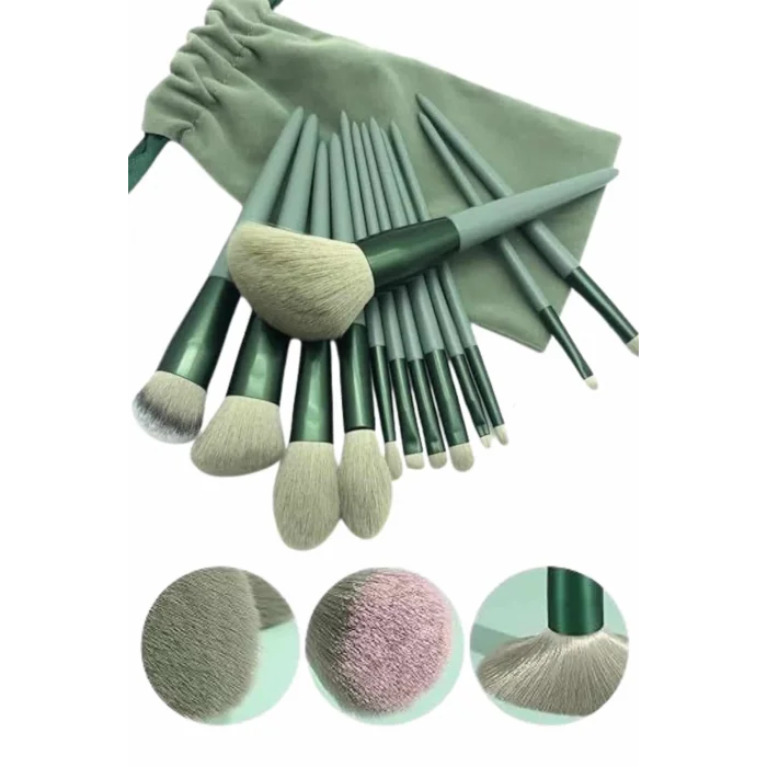 13 Parça Taşınabilir Kılıflı Profesyonel Makyaj Fırça Seti Pudra Allık Fondöten Fırçası