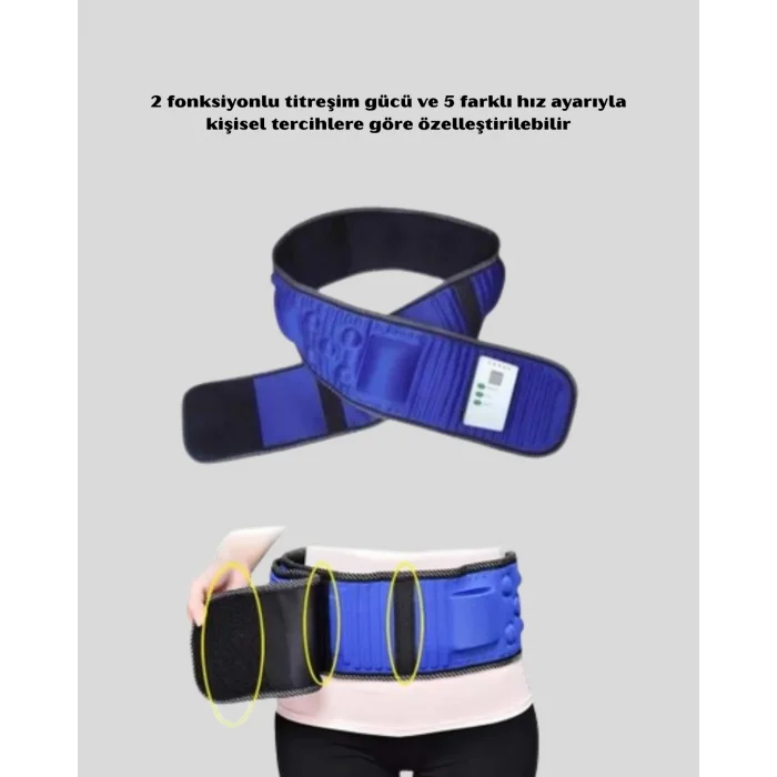 BUĞZ 132 cm Motorlu Masaj Kemeri – 5 Kademe Hız, 2 Fonksiyon, Titreşimli Tasarım