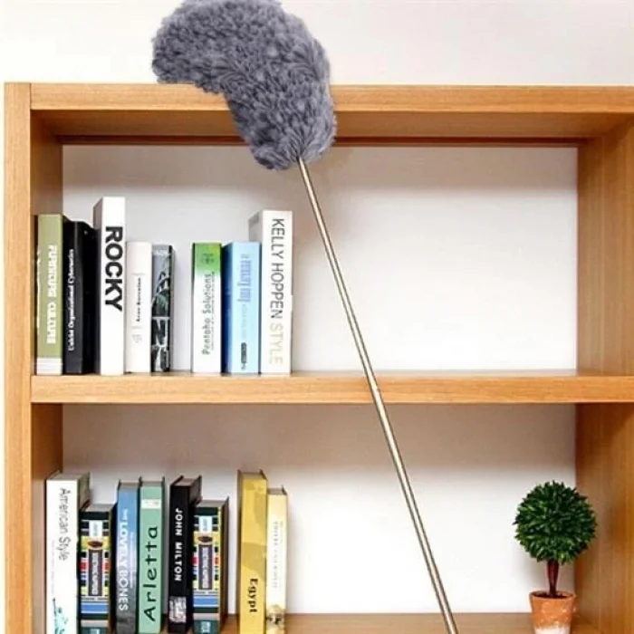 BUĞZ 140 Cm Teleskopik Uzatılabilir Mikrofiber Yumuşak Başlıklı Gri Toz Alma Fırçası Toz Püskülü ( BUĞZ )
