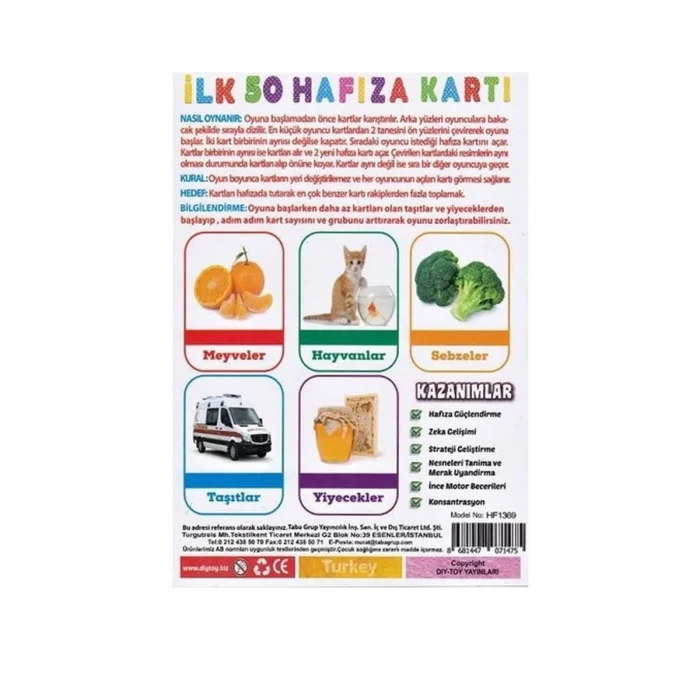 BUĞZ 1475 İLK 50 HAFIZA KARTLARI (MEMORY GAME )