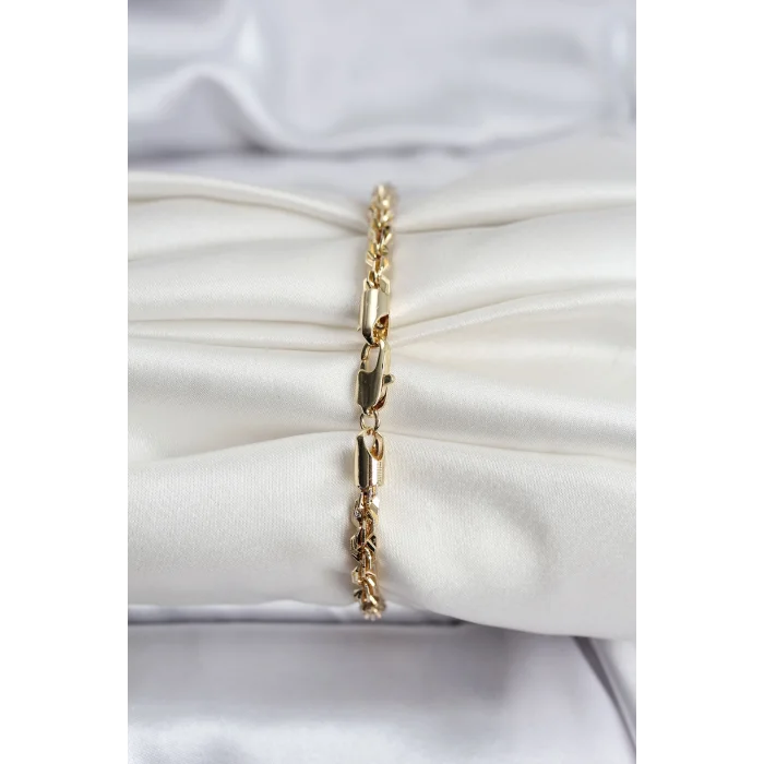 BUĞZ 14K Gold Renk Kaplama Burgu Zincir Model CM Kadın Bileklik - Lisinya