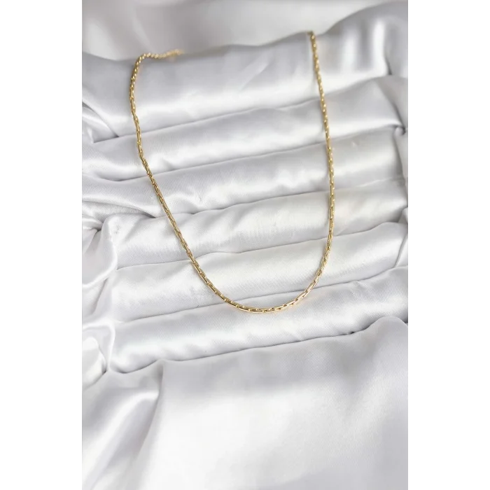 BUĞZ 14K Gold Renk Kaplama İnce Zincir Model CM Kadın Kolye - BUĞZ