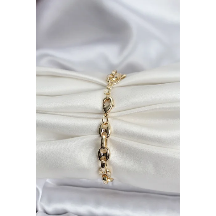 BUĞZ 14K Gold Renk Kaplama Kahve Çekirdeği Model CM Kadın Bileklik