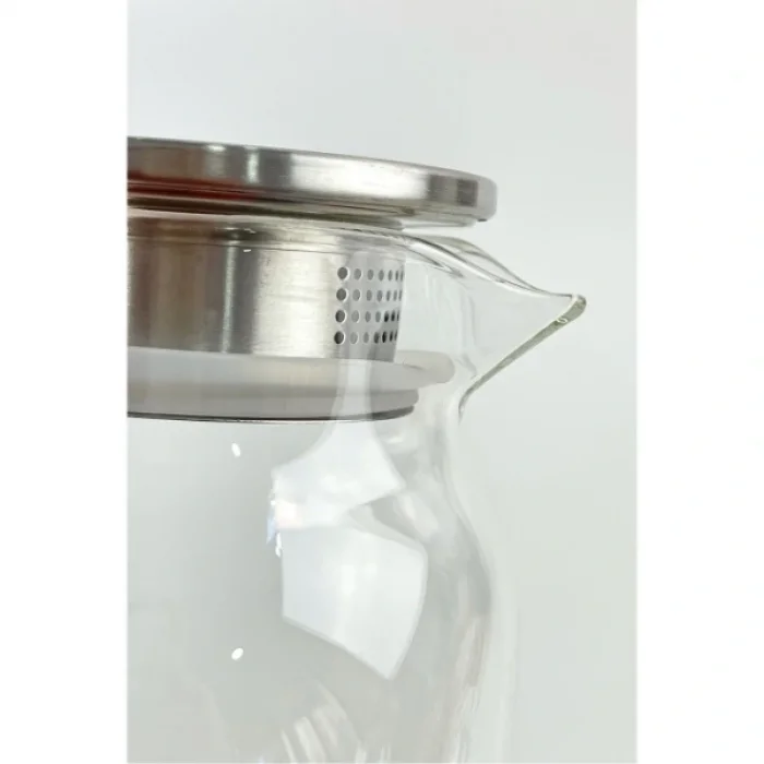 BUĞZ 1500 ml Borosilikat Cam Su Sürahisi - Metal Kapaklı ve Isıya Dayanıklı