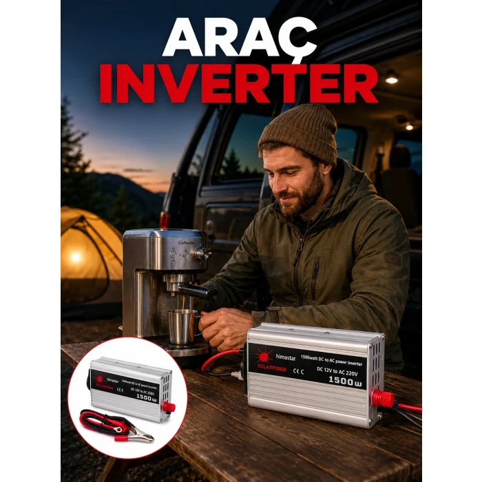 BUĞZ 1500W Oto Güç İnverteri Araç Aküsünden Güvenli Elektrik Sağlayan Çevirici