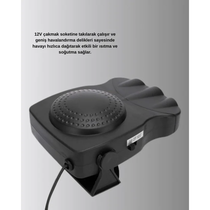 BUĞZ 150W Araç İçi Isıtıcı ve Fan Kompakt Tasarım ve Hızlı Isıtma Özellikli